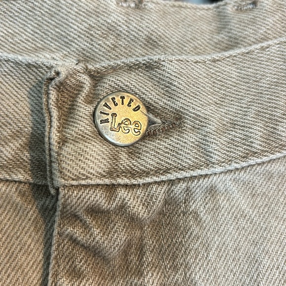 Lee Riveted Tan Denim Jeans 5 Pockets Relaxed Fit Plus 24W Medium Cotton - Picture 5 of 16